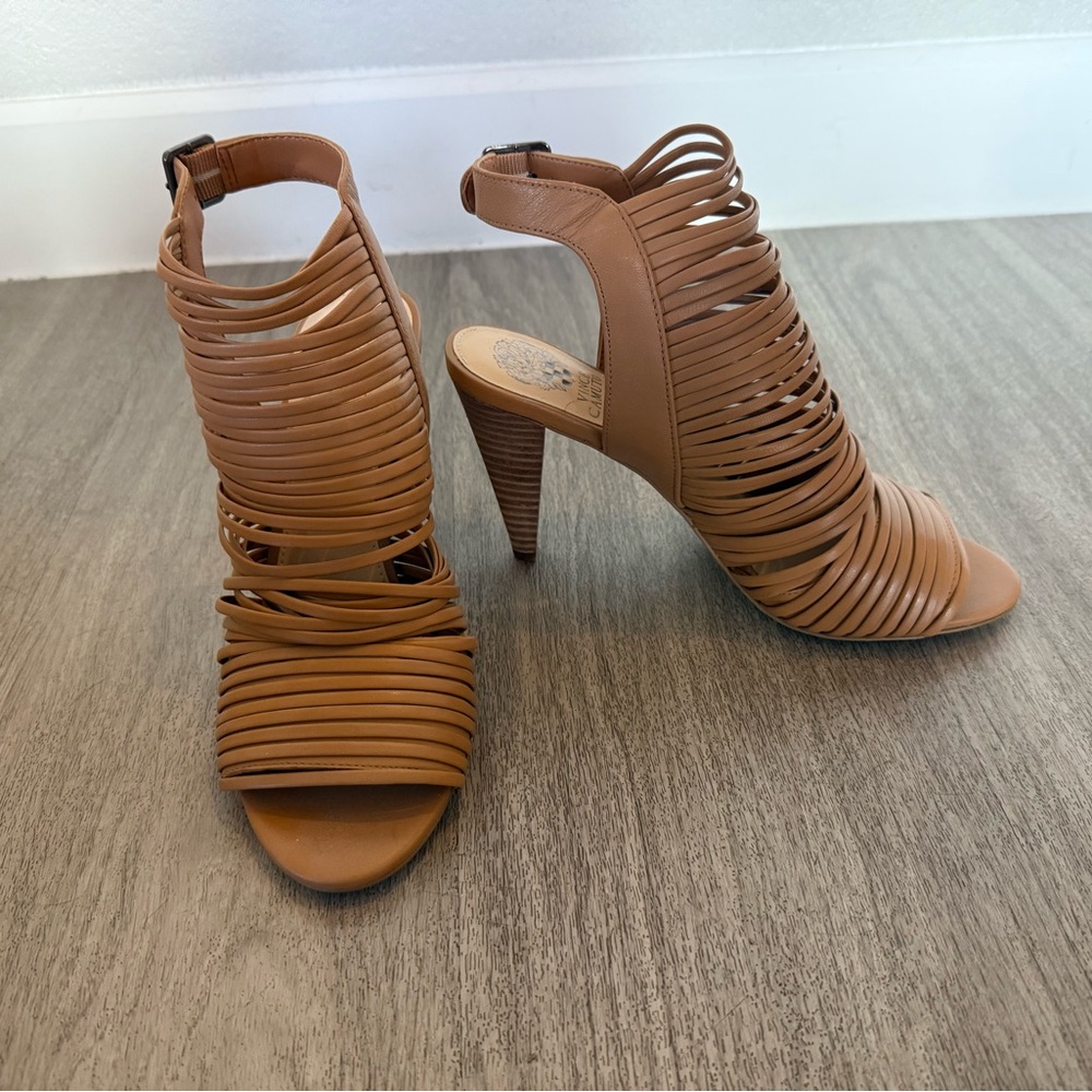 Vince Camuto Tan Strappy Heeled Sandals